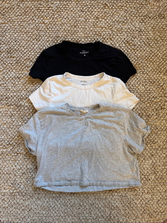 Abercrombie & Fitch Tops - Cropped Sleeve Tee Set - Black, White & Gray (Abercrombie, Open Edit, Target)